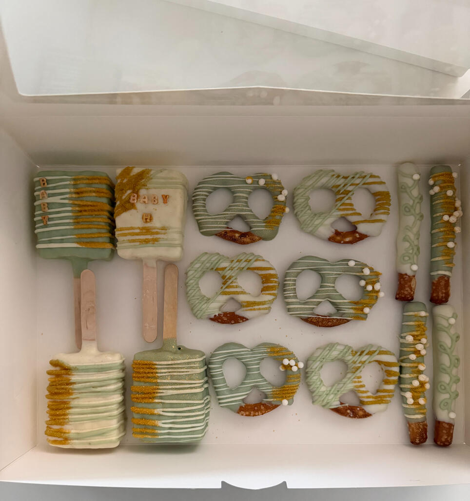 Sage green and gold baby shower