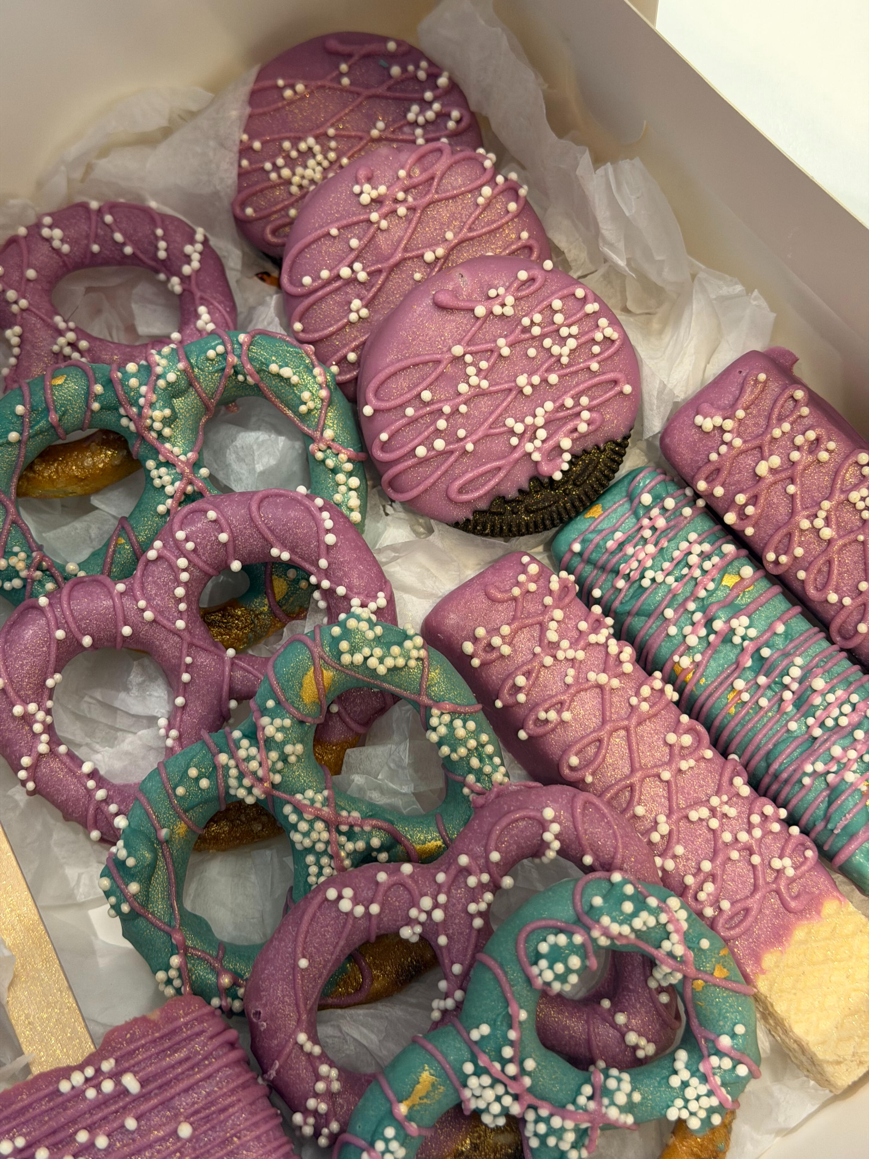 bridal shower desserts custom chocolate covered pretzels